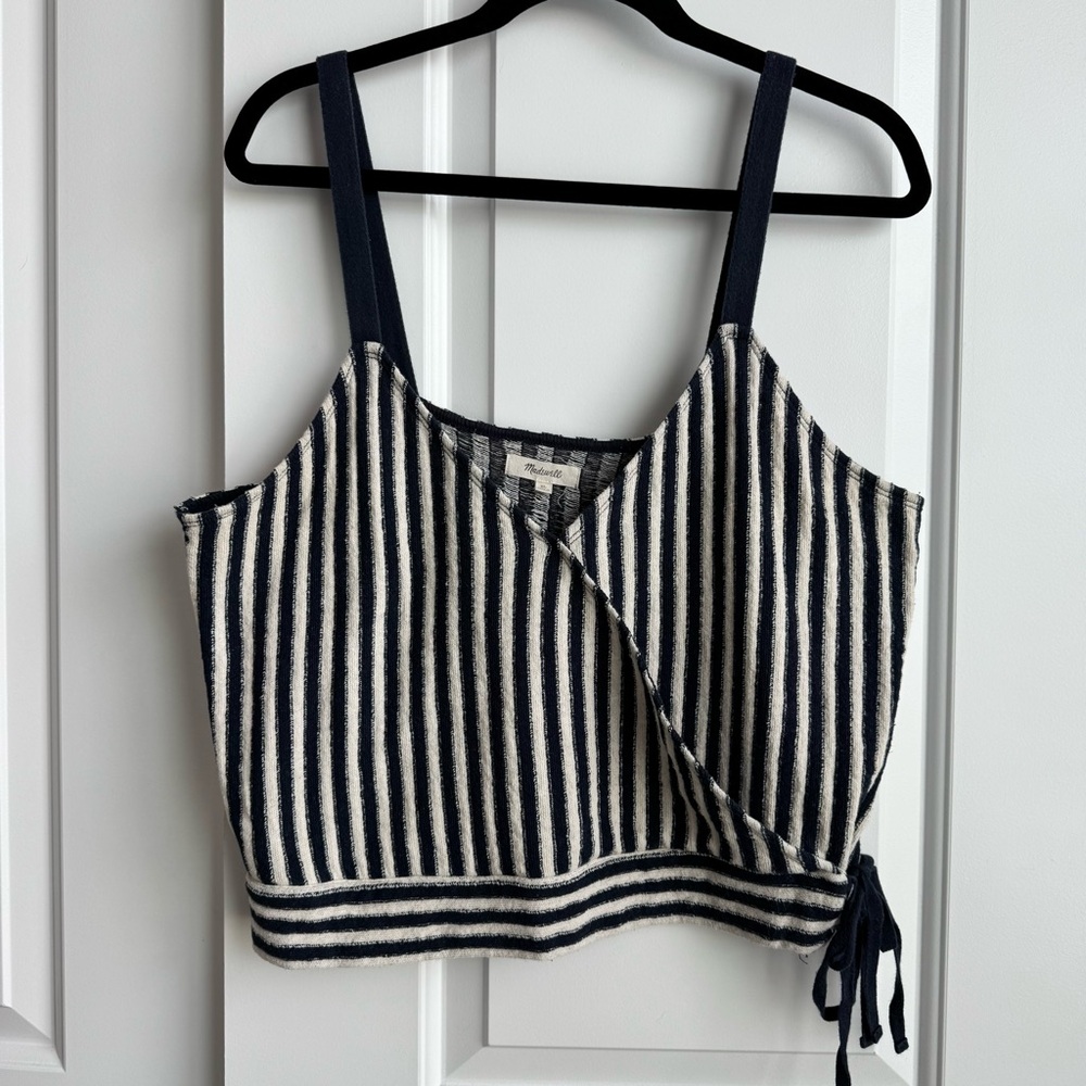 Madewell Finale Striped Jacquard Wrap Tank XL